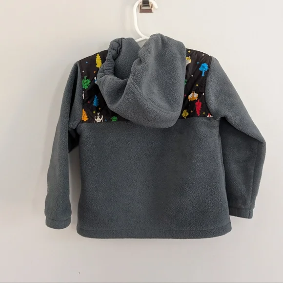 Boys Columbia 3T Gray Fleece Jacket With Forced Animals And Trees - Picture 2 of 5